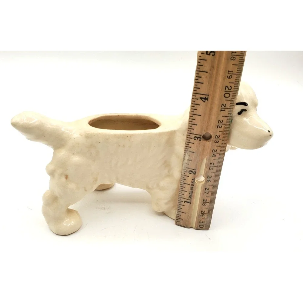 Vintage Small White Cocker Spaniel Dog MCM Planter